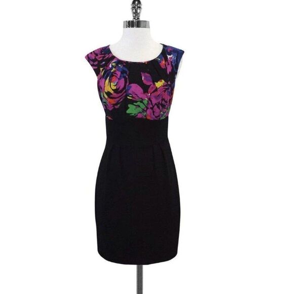 Trina Turk Multicolor Floral Silk Cap Sleeve Dress, size 6 - Picture 1 of 8